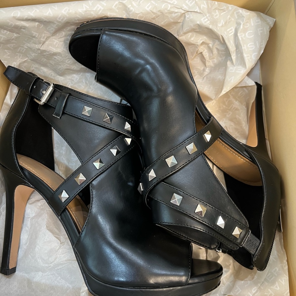 Marc Fisher Black Studded Women's Heels
